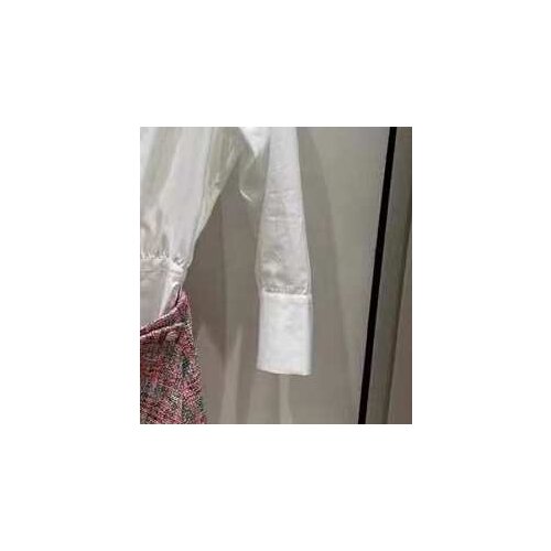 Women Dress 2021 Spring and Summer New Style Lapel Shirt Stitching Tweed Dress