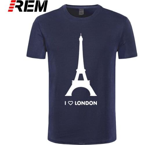 REM tee I Love London T shirt Eiffel Tower Funny Design Fashion Tshirt Homme Cotton Soft Hipster Camiseta Size