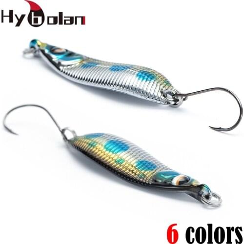 HYBOLAN fishing Lure Copper Spoon metal spinner bait 2g/3.5g/5g 6 colors Single hook Artificial Bait For Trout Pike Perch Salmon