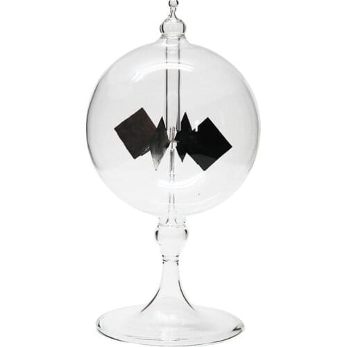 Solar Crookes Radiometer Glass Windmill Handmade Toy for Party Home Decoration Gift Transparent