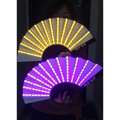 LED Fan Dancing Lights Fan Night Show DJ Fluorescent Costumes Bar Night Club Wedding Birthday Party Gifts Christmas Halloween