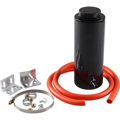 Pouvoir Universal Radiator Coolant Aluminum Catch Tank Overflow Reservoir Black 800ml