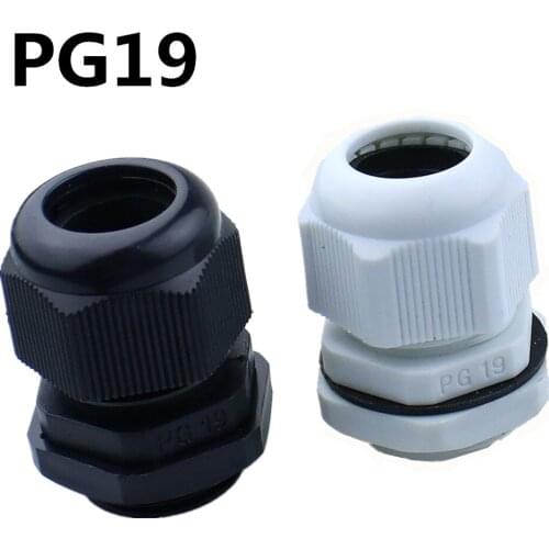 10PCS good quality IP68 PG19 12-15MM Waterproof Nylon Cable Gland No Waterproof Gasket Plastic Waterproof Connector