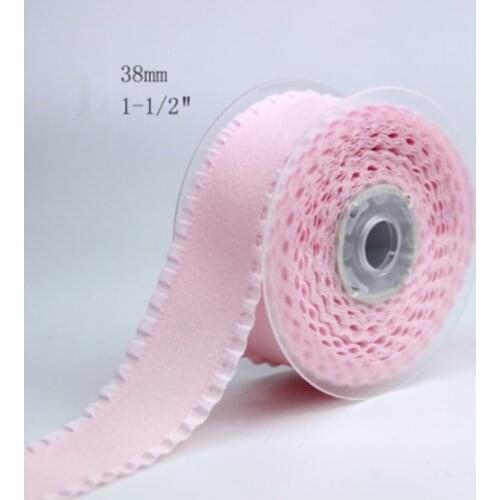 16/25/38mm Pink Pleated Lotus Leaf Edge Velvet Falbala Ribbon for Lace Trimming Gift Box Wrapping Sewing Crafts Packing 30Yards