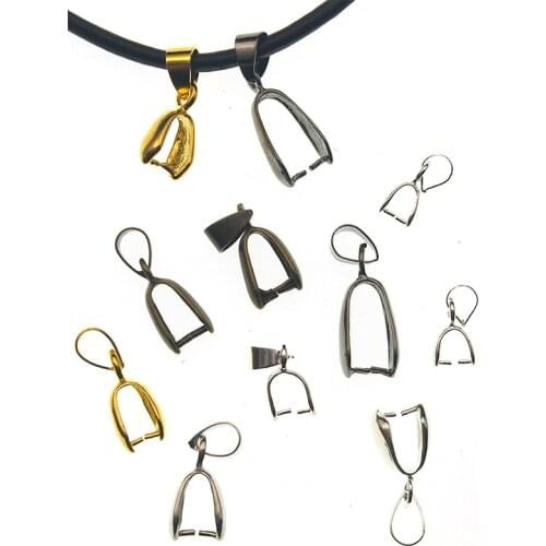 20pcs 14/16/20/24mm Gun black Necklace Pendants Clasps Clips Bails Connectors Copper Charm Bail Beads for DIY Jewelry Findings