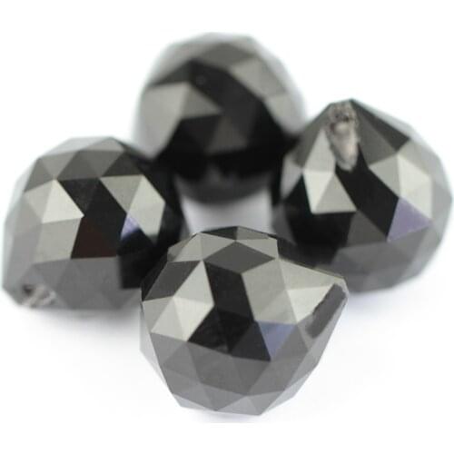 30pcs/Lot Black Color 20mm Crystal Faceted Ball Glass Chandelier Ball For Chandelier Parts Wedding X-MAS Event Party Supplie