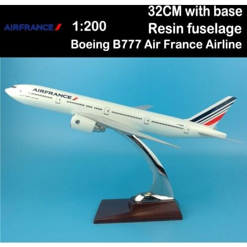32CM Boeing B777 Air France Airlines Airplane Model Toys Aircraft Diecast Plastic Alloy Plane Gifts Kids Adult Airliner Display