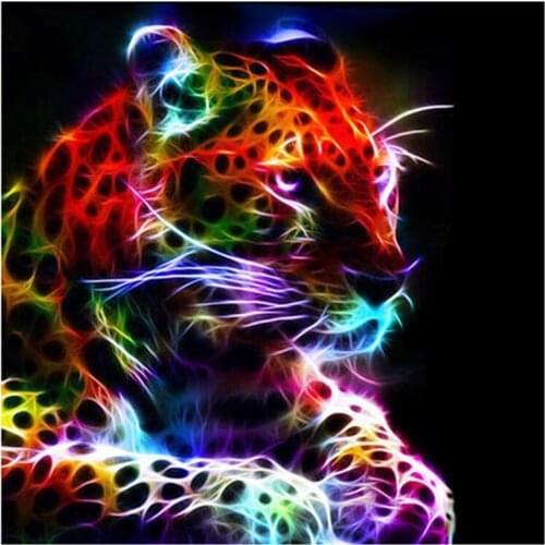 5D DIY Full Round/ Diamond Painting "Colorful Leopard"3D Embroidery Cross Stitch Rhinestone Mosaic Home Decor Gift Y417