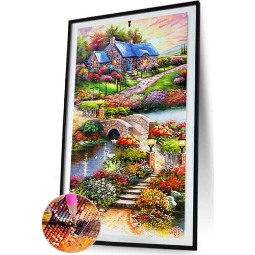 Special-shaped Diamond Painting Countryside 5D DIY Part Drill Diamond Painting Cross Stitich Home Decor Craft Needlework 45x85cm
