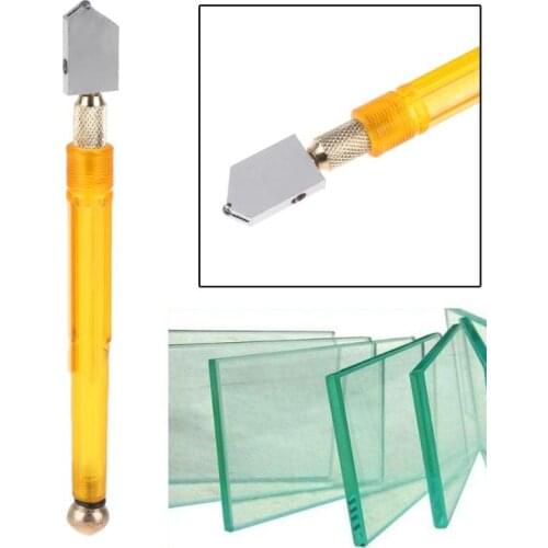 16.8cm Single Diamond Cutter Glass Cutting Antislip Hard Alloy DIY Tile Mirror Repair Steel Blade Oil Filled Bottle Glass Cutter