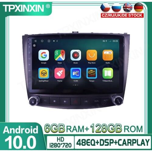 Wireless Carplay 6+128GB For Lexus IS250 300 2006-2012 Android Car Auto Radio GPS Navigation Multimedia Player Audio 360 Camera