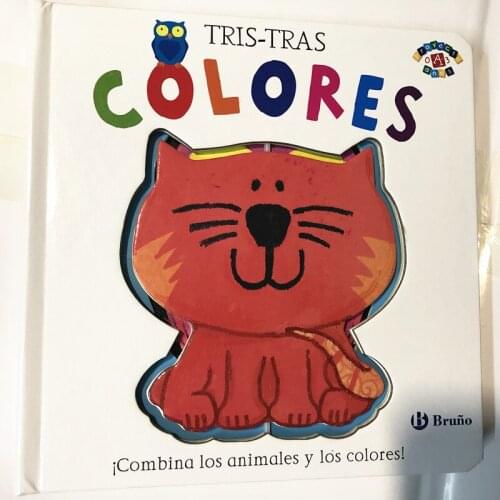 Parent Child Kids Baby Spanish Book Early Education Enlightenment Cute Picture Color Learning Reading 3D Cardboard Book Age 0-3