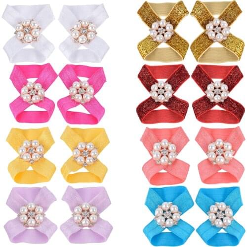 Baby Barefoot Sandals with Rhinestone Newborn Sandals Shoes Baby Girl Shoe Photo Props Birthday Shoes 7 color Options