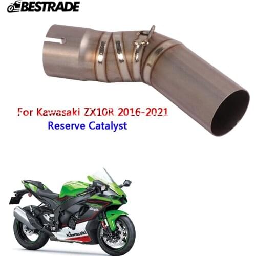 For Kawasaki ZX10R 2016-2021 Motorcycle Exhaust Middle Connect Link Pipe Slip On 51mm Muffler Titanium Alloy Reserve Catalyst