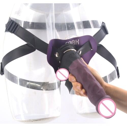 FAAK leather strap on penis big realistic silicone dildo suction Strapon Dildo Panties For Lesbian women harness sex products