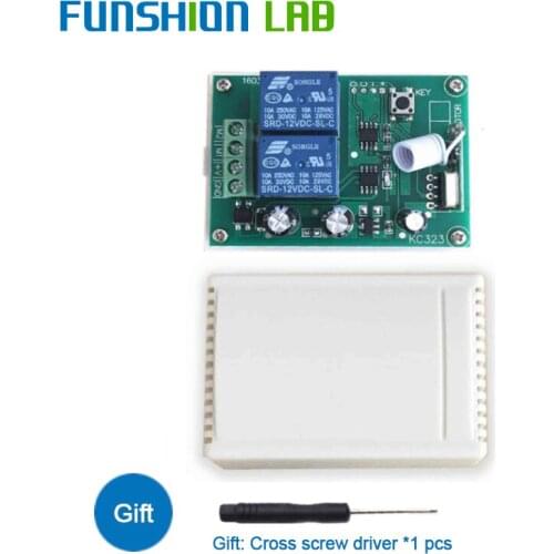 FUNSHION 433Mhz DC12V Universal Wireless Remote Switch Switch 2CH RF Relay Receiver Smart Home Automation Module For Garage Gate