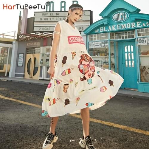 Летние платья с принтом HARTUPEETU China At AliExpress