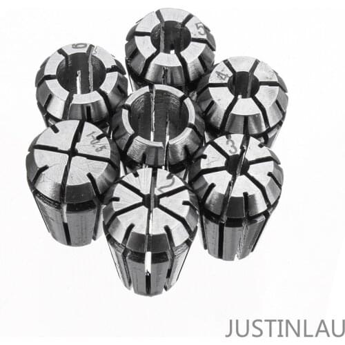 JUSTINLAU 7Pcs ER11 1-7mm Spring Collet Carving Machine Milling Chuck Collet Tool Holder For CNC Engraving Machine Milling Lathe
