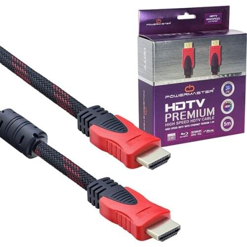 HDMI CABLE 5 METERS 1.4 V BRAIDED BOXED POWERMASTER