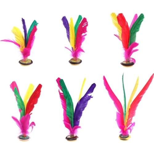China Jianzi Footbal Foot Kick Handwheel Fancy Goose Feather Shuttlecock Fitness Wholesale Dropshipping