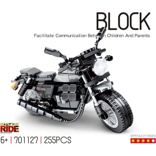 Modern motorcycle Technical building block guzzi V9 ROAMER vehicle motor model steam bricks educational toys collection for gift