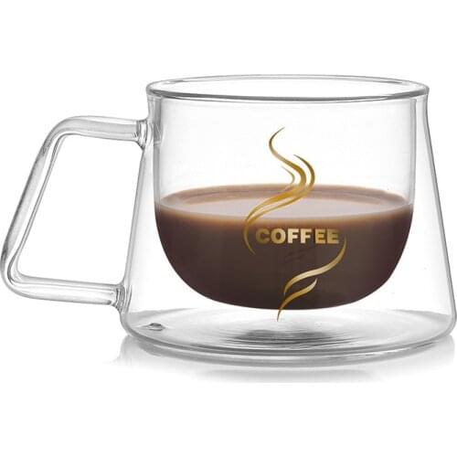 Double Coffee Mugs Handle Mugs Drinking Insulation Double Wall Glass Tea Cup Creative Heat Resistant Drinkware Milk Cups