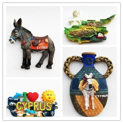 Europe 3D Cyprus Flavour Fridge Magnet Tourist Souvenirs Refrigerator Magnetic Stickers Travel collection Gift
