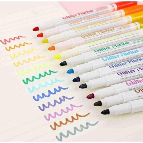 12/1pcs HighlightersStudent Focus Marker Pen Fluorescence Markers For Journaling School Office Stationery Supplies