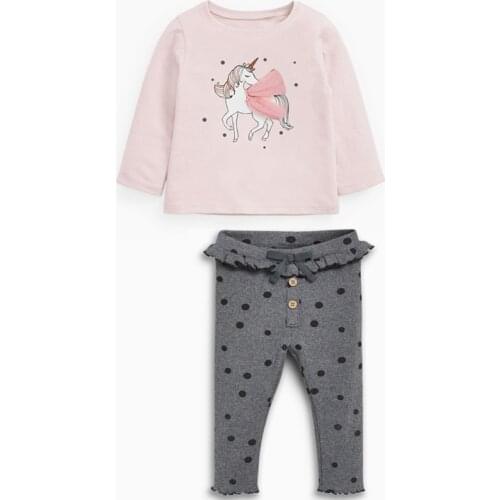 Newborn Baby Girls Clothes 2021 Autumn Winter Baby Clothes Cartoon Unicorn 2pcs Outfits Infant Kids Clothing Sets For Baby Suit