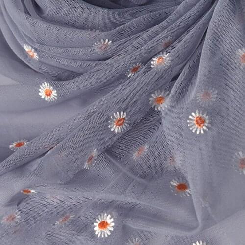 One meter High quality mesh fabric Dark grey Daisy sewing DIY Dress Blouse lining creative dress top fabrics