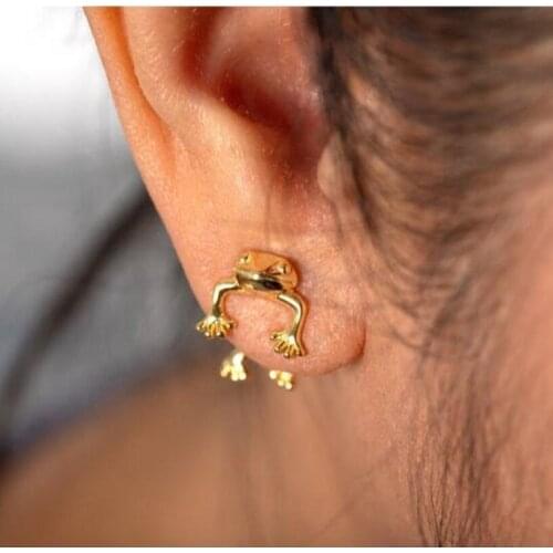 Retro Animal Frog Earring Necklace Sets for Women Girls Gothic Cute Ear Stud Earrings Necklaces Piercing Female Fashion Jewelry