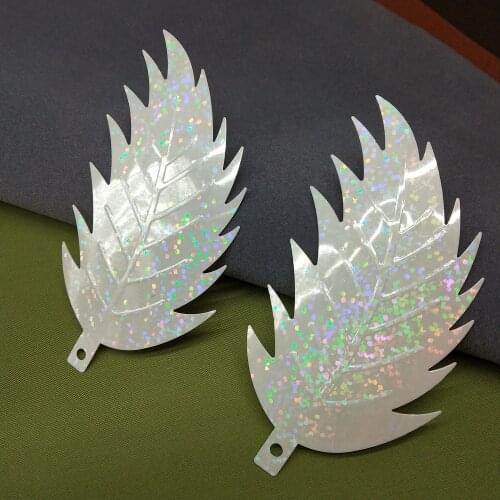 LNHOME 50pcs 90*46mm Laser White Large Leaf Sequins For Crafts Sewing DIY Garment Accessories