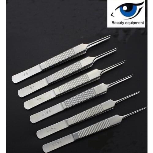 Medical plastic tweezers beauty tweezers tools double eyelid buried fat tweezers tooth clamp stainless steel 10cm tweezers