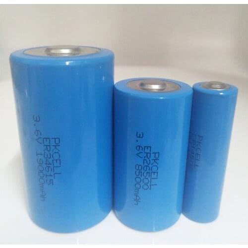 PKCELL 15Pcs D ER34615 19000mAH +15pcs AA ER14505 2400mAh +25pcs C ER26500 9000mAh 3.6V Li-SOCL2 Unrechargeable Battery