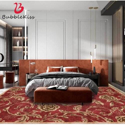 Bubble Kiss Nordic Style Retro Flower Pattern Carpets For Living Room Home Non-Slip Kids Room Decor Area Rugs Bedside Soft Mats