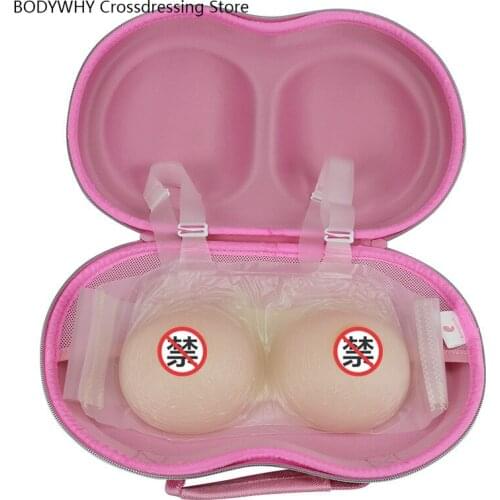 Silicone Prosthetic Fake V-neck Breast Cross Section 8CM Widened Transparent Invisible Shoulder Strap Conjoined Soft Fake Breast