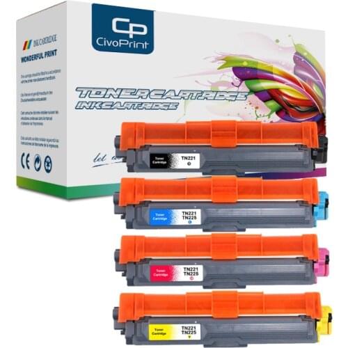 CivoPrint Compatible TN221TN225 Toner Cartridge for brother DCP-9020CDN, HL-3140CW, 3150CDN, 3170CDW, 3180CDW, and MFC-9130CW