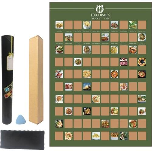 Top 100 List Menu Scratch Off Poster Photo Wallpapers Precious Gift for kitchen Home Decor Wall Sticker