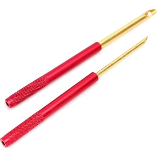 1 set 3.5mm/5mm Knitting Embroidery Pen Wooden Handle Weaving Sewing Felting Craft Punch Needle Threader Set DIY Sewing Accessor