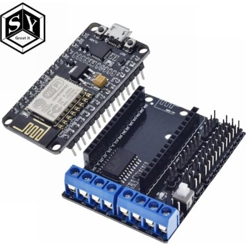 1PCS Great IT NodeMCU Motor Shield Board L293D for ESP-12E from ESP8266 esp 12E kit diy rc toy wifi rc smart car remote contro