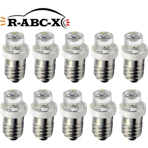 10pcs white E10 F3 DC 3/6/12V LED Screw Base Indicator Bulb Mini Warning Automobile instrument lamp Width Signal Light