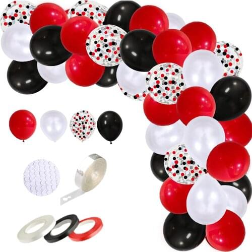 109pcs/lot Circus birthday balloons Arch Garland Kit Black Red White Balloons Confetti Balloons Birthday party decoration