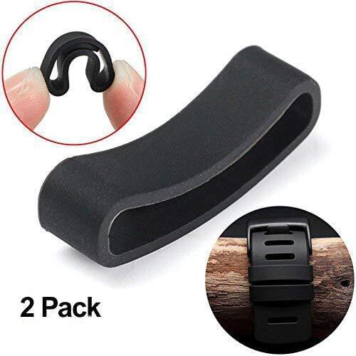 2Pcs Black Rubber Clasp Keeper Ring Holder Loop Fastener Replacement for Suunto Core Watch Band