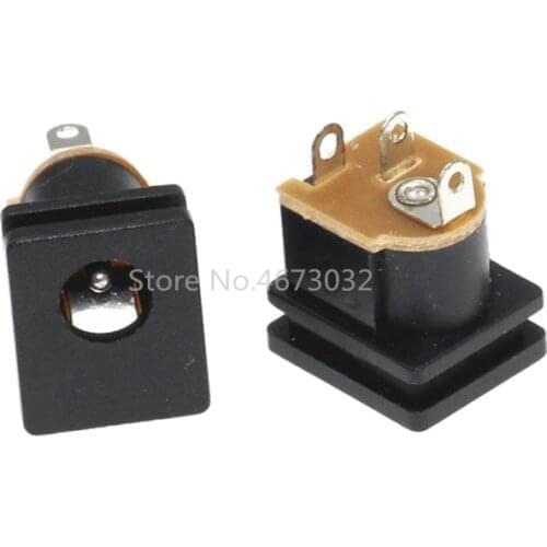 500pcs DC Power Socket DC-015 Jack 5.5-2.1 MM Square Panel Mounting 5.5X2.1mm