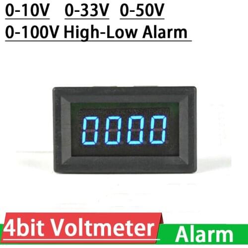 DC 0-9.999V 10V 30V 50V 100V LED Digital Voltmeter High-Low voltage Alarm VOLT Meter tester W Buzzer 5V 12V battery monitor