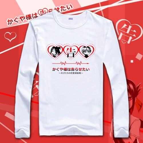 Anime Kaguya-sama: Love Is War Cosplay Long Sleeve T-shirt Kaguya Shinomiya Miyuki Shirogane Chika Fujiwara Unisex T shirt Tees
