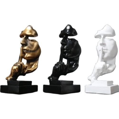 Creative Thinker Statues Decoration Nordic Gold Sculptures Ornaments Resin Miniature Figurines Modern Desk Office Accessories