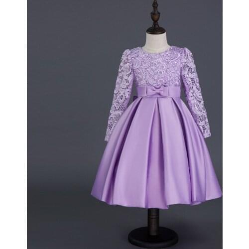 Summer Flower Girl Teenage Girls Clothing 2 To 8 Years Kids Wedding Lace Red Princess Childrens Performance Birthday Dress