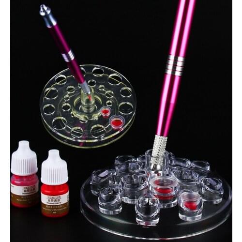 Hot selling multifunctional semi-permanent tattoo color cup holder color cup color material oval arch round base tray