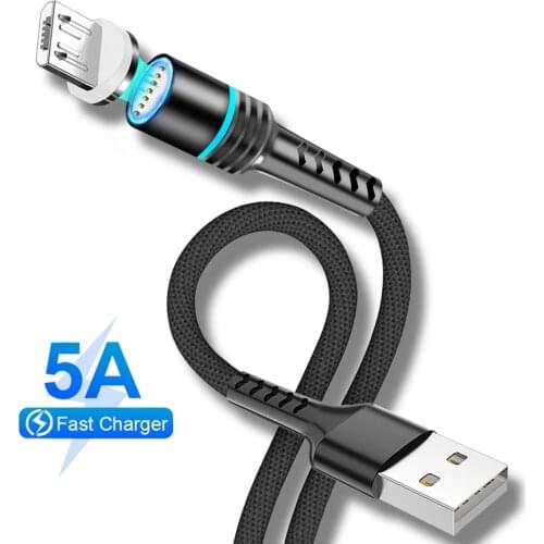 Magnetic Micro USB Cable For iPhone Samsung Type-C 5A Fast Charging Magnet Cable Charger Adapter USB Type C Mobile Phone Cables